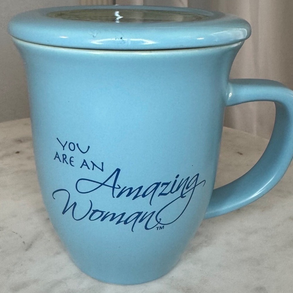 Abbey Gift Coffee Mug Tea Cup Warmer Lid You Are An Amazing Woman Blue - Picture 5 of 5